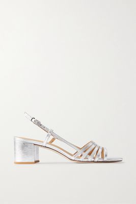 Reformation - Eleonora Metallic Leather Slingback Sandals - Silver