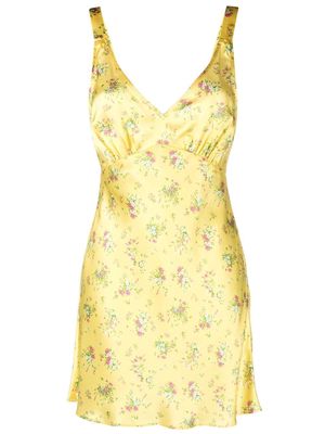 Reformation Ellery floral-print silk dress - Yellow