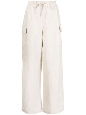 Reformation Ethan drawstring wide-leg trousers - Neutrals