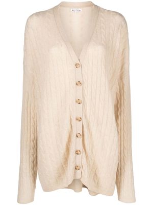 Reformation Giusta cable-knit cashmere cardigan - Neutrals