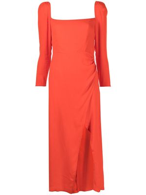 Reformation Hilda square-neck midi dress - Orange