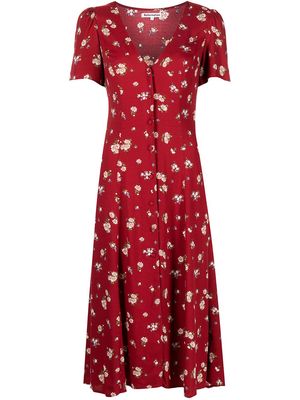 Reformation Locklin floral-print midi dress - Red