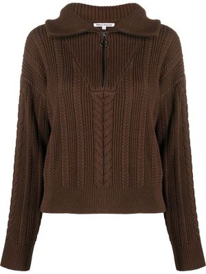 Reformation Lucca half-zip sweatshirt - Brown