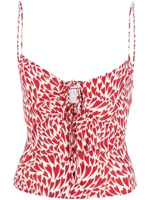 Reformation Octavia heart-print top - Red