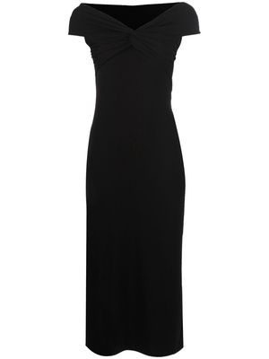 Reformation off-shoulder midi dress - Black