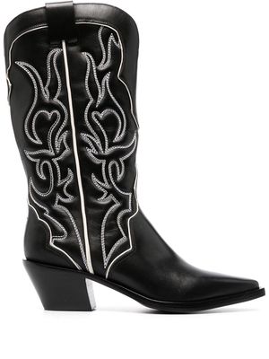 Reformation Olive 60mm leather boots - Black