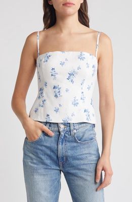 Reformation Overland Floral Linen Camisole in Delicacy