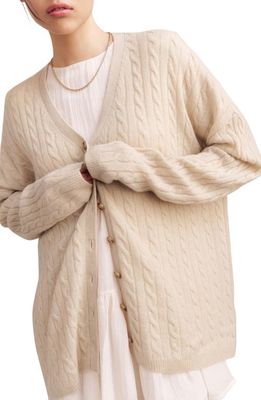Reformation Oversize Cable Knit Cashmere Cardigan in Eco Beige
