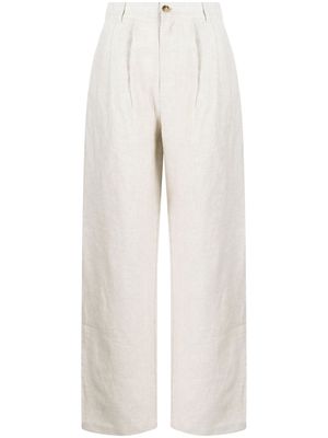Reformation pleat-detail trousers - OATMEAL