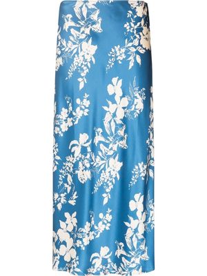 Reformation Pratt silk midi skirt - Blue