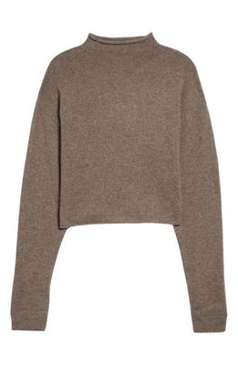 Reformation Recycled Cashmere Blend Crop Roll Neck Sweater in Cocoa