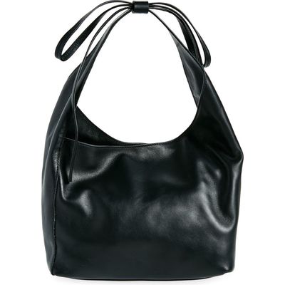 Reformation Small Vittoria Leather Tote in Black Leather