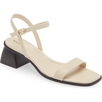 Reformation Stephanie Ankle Strap Sandal in Almond Leather