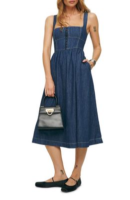 Reformation Tagliatelle Denim Dress in Ellis at Nordstrom, Size 0