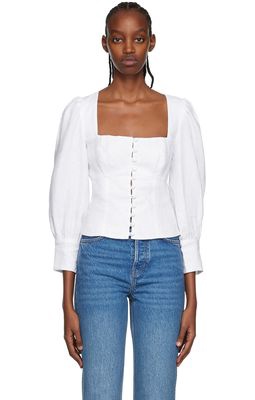 Reformation White Micah Blouse