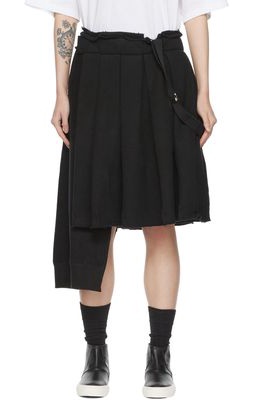 Regulation Yohji Yamamoto Black Pleated Midi Skirt