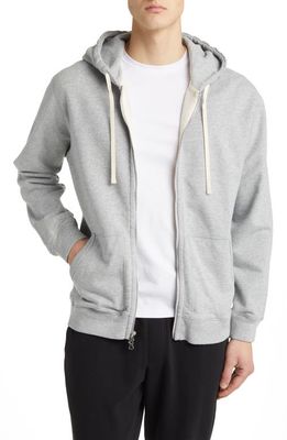 Reigning Champ Classic Midweight Terry Full Zip Hoodie in Heather Grey 