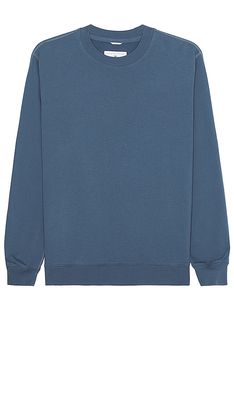 Reigning Champ Lightweight Terry Classic Crewneck in Blue