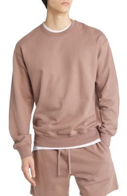 Reigning Champ Midweight Terry Relaxed Crewneck Sweatshirt in Desert Rose