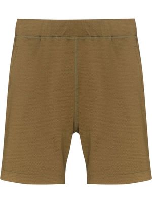 Reigning Champ textured logo-patch track shorts - Green