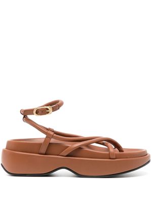 Reike Nen Gaji leather platform sandals - Brown