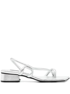 Reike Nen Noodle 40mm leather sandals - Silver