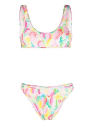 Reina Olga abstract pattern-print bikini - Pink