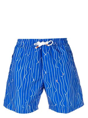 Reina Olga all-over print swim shorts - Blue