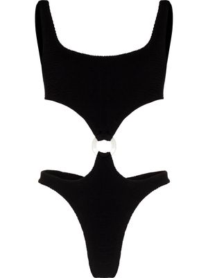 Reina Olga Augusta cut-out ring-hardware swimsuit - Black