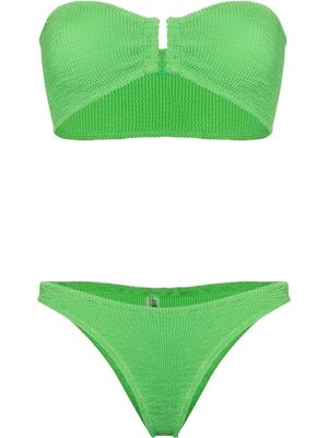 Reina Olga Ausilia ruched bandeau bikini - Green
