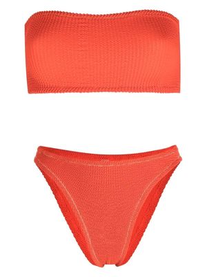 Reina Olga Ausilia ruched bandeau bikini - Orange