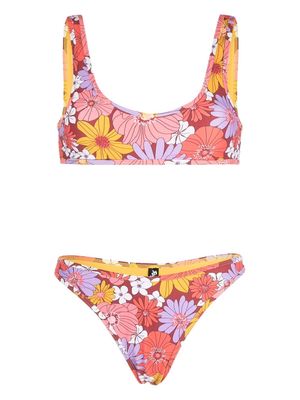 Reina Olga Coolio floral-print bikini set - Orange