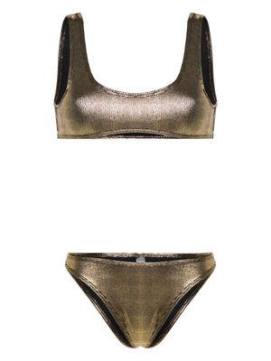 Reina Olga Coolio snakeskin-print bikini - Gold