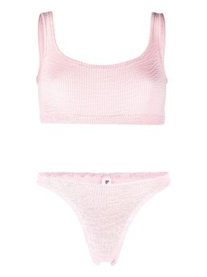 Reina Olga crinkle-effect bikini set - Pink