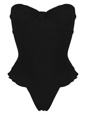 Reina Olga crinkle-effect swimsuit - Black
