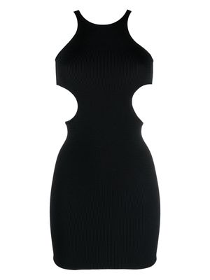 Reina Olga cut-out crinkle beach dress - Black