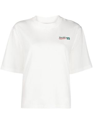 Reina Olga graphic-print logo T-shirt - White