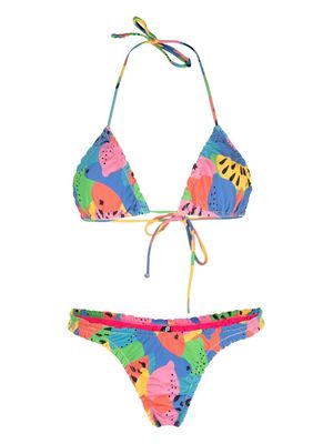 Reina Olga Guia graphic-print bikini set - Pink
