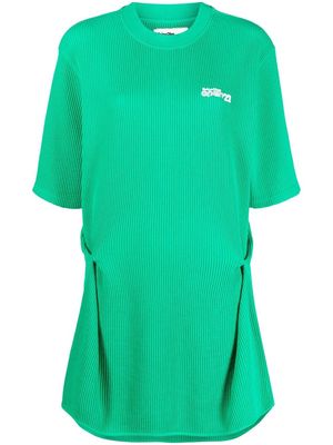 Reina Olga logo-print waffle T-shirt dress - Green