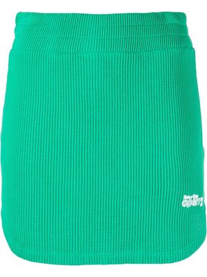 Reina Olga Maria waffle-knit mini skirt - Green