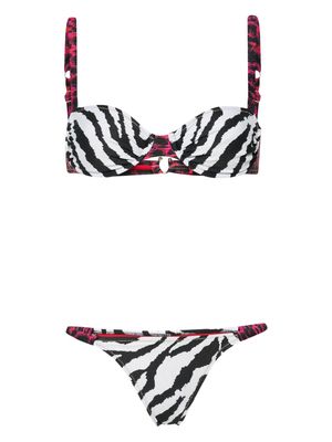 Reina Olga Marti animal-print bikini set - Black
