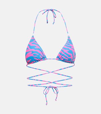 Reina Olga Miami animal print triangle bikini top