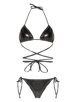 Reina Olga Miami lamé-detailed bikini set - Black