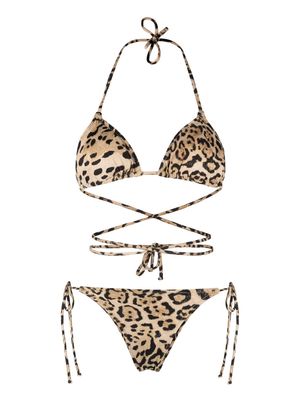 Reina Olga Miami leopard-print bikini - Brown