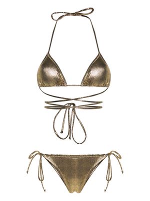 Reina Olga Miami snake-print bikini - Gold