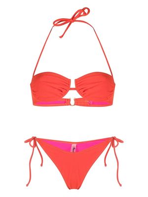 Reina Olga Penny ruched-detail bikini set - Orange