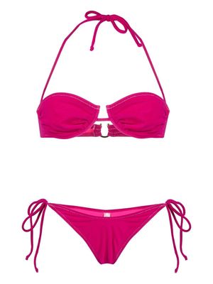 Reina Olga Penny ruched-detail bikini set - Pink