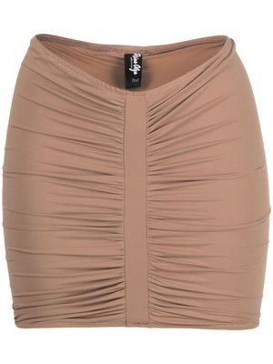 Reina Olga ruched beach skirt - Brown