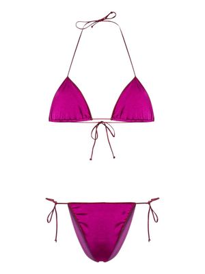 Reina Olga Sam satin-finish bikini set - Purple