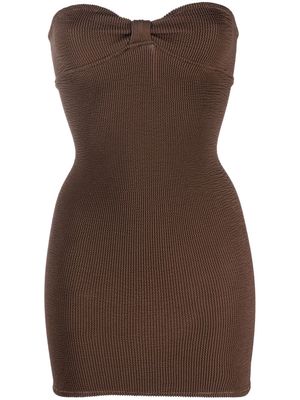 Reina Olga short fitted strapless dress - Brown